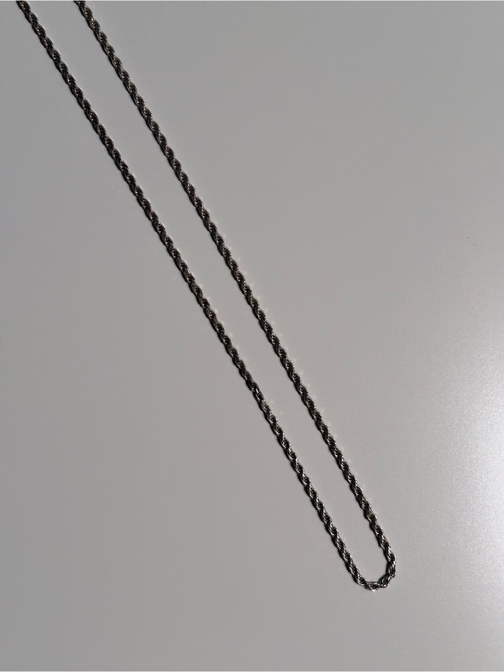 925 Sterling Silver Twisted Rope Necklace 26”